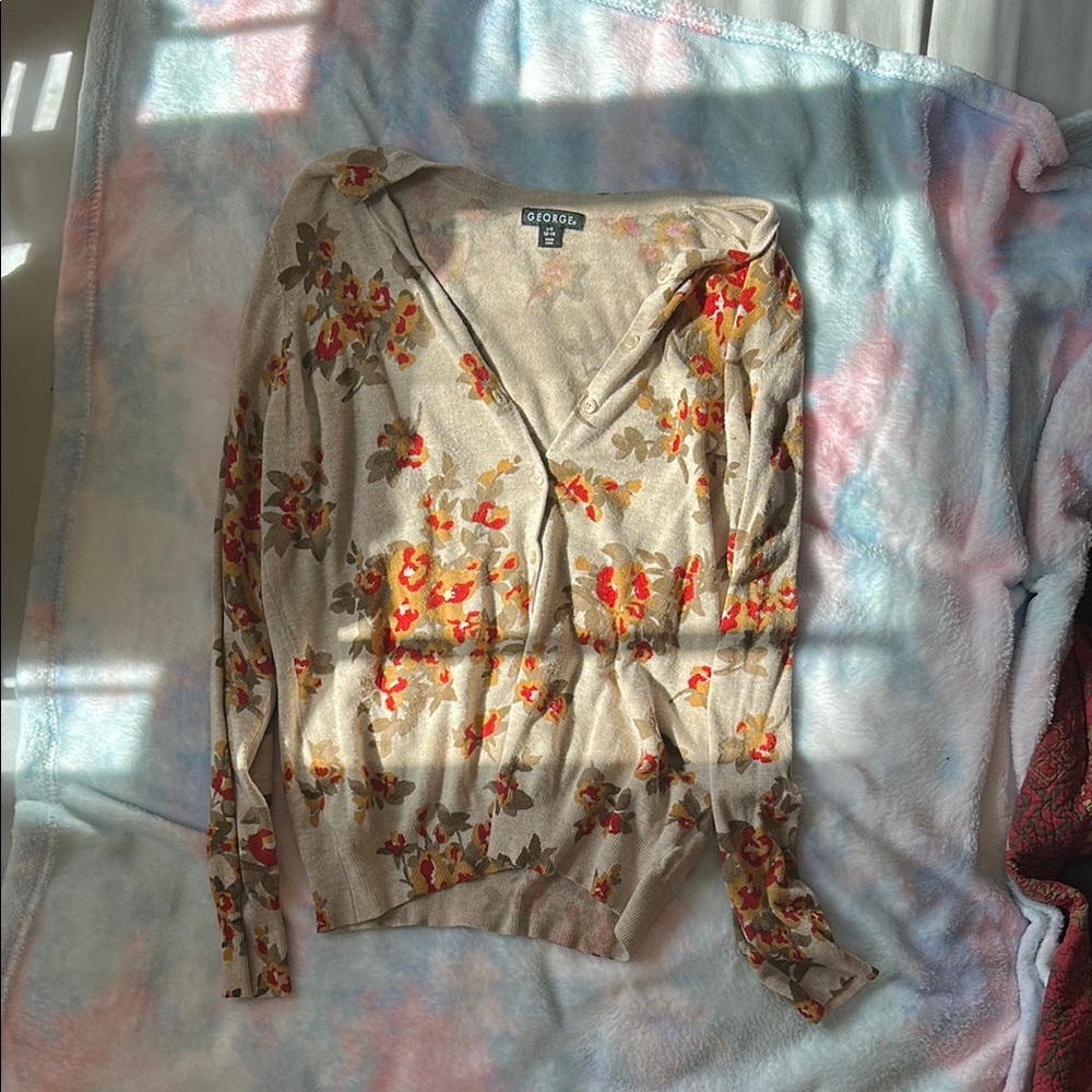Floral Button-Up Cardigan